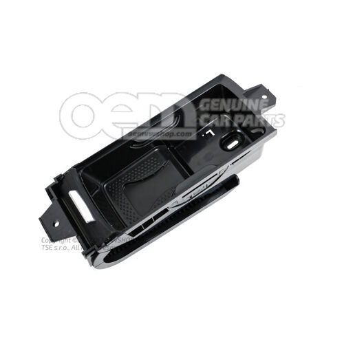 Držiak na nápoje satén čierny / chróm matný hodváb