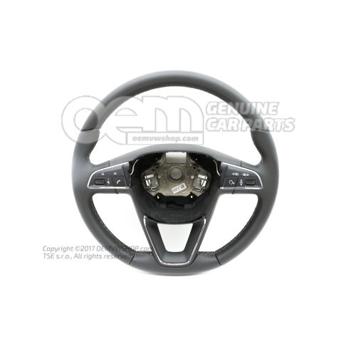 Multivládací (kožený) volant čierny / chróm