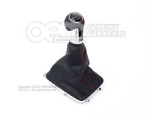 Hlavica radiacej páky (koža) čierna / alu štandard / červená