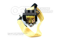 Trojbodový bezpečnostný pás žltý / saténový čierny (2)