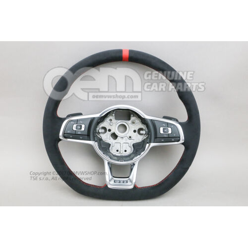 Multifunkčný volant (koža) volant čierna/blesková červená