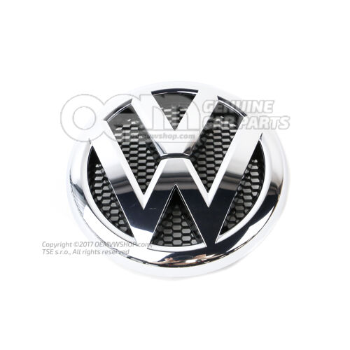 Znak VW chrómové farby / čierna