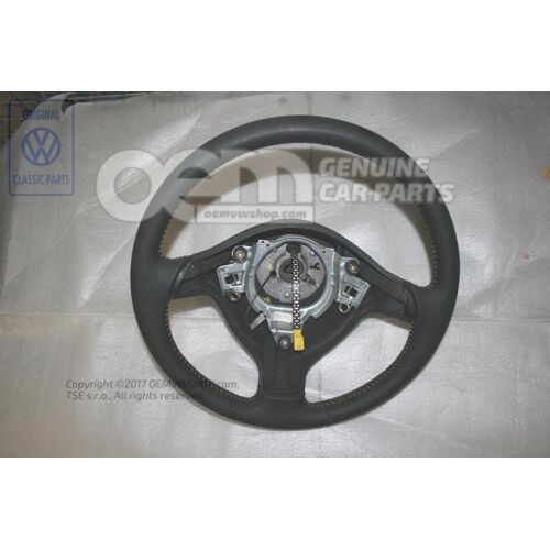 Volant (koža) čierny / žltý