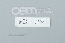 Štítok parametrov na vertik. nastavenie svetlometov