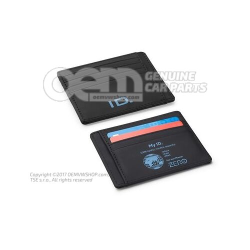 11G087403 Cheque card wallet, Black, imitation vegan leather, ID. Collection