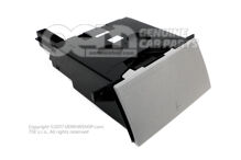 Popolník s krytom, zapaľovačom cigariet a držiakom na nápoje klasický sivý (sivý)