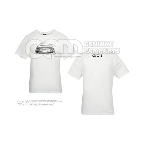3A9084200C BL9 T-shirt, L, unisex, "GTI Skribble", White, GTI Collection