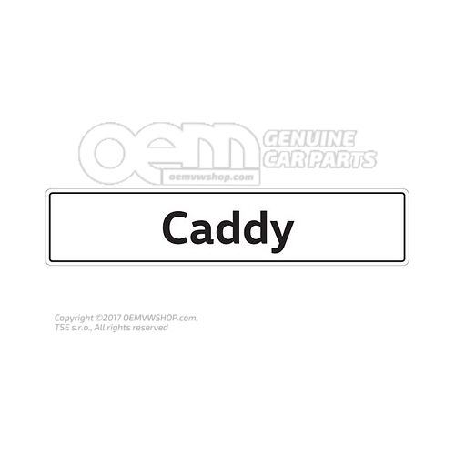 2K0071801B Vehicle number plate sign, Caddy number plate type designation
