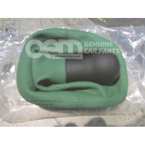 Hlavica rýchlost. páky (koža) s obkladom rých. páky (koža) zelená