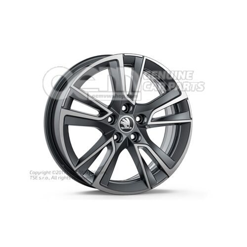 Hliníkový ráfik Antracitová metalíza (sivá) Jemne sústružený hliník 6VA071496B HA7