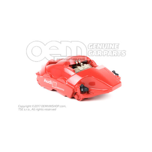 Audi e-tron GT červený strmeň bez brzdových doštičiek pre keramické brzdy rozmer 410x32mm zadný pravý 4J3615424AD