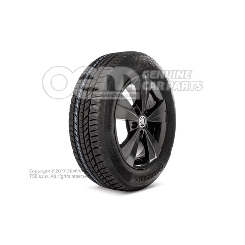 Kompletné zimné koleso 16"" hliníkový ráfik vhodný pre snehové reťaze Brilantná čierna metalíza 5E3073626  FL8