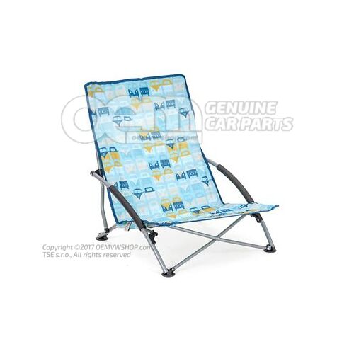 3B1069635A Camping chair, T1 design, foldable, load capacity up to 120 kg, Light Blue, Licensed Collection