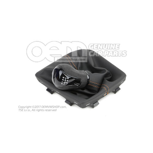 Hlavica rýchlostnej páky s obk. rých. páky (umelá koža) čierna/hnedá