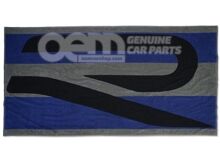 5H6084500 Bath towel, Blue/Black/Grey, “R” Collection