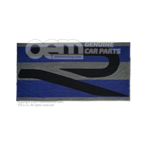 5H6084500 Bath towel, Blue/Black/Grey, “R” Collection