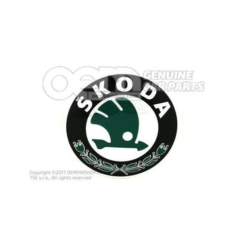 Znak SKODA chrómové farby / čierna Škoda Citigo 1S