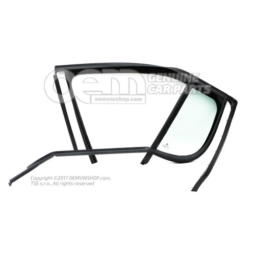 Sklo dverí pevné s tesnením a vedením okna