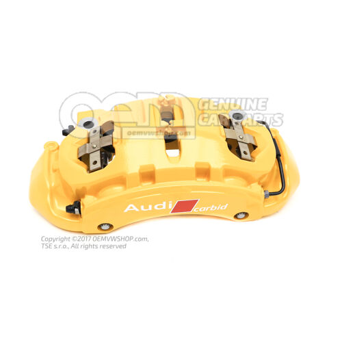 4J3615124C Audi e-tron GT žltý strmeň bez brzdových doštičiek, rozmer 410x38mm, predný pravý 4J3615124AB