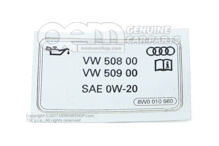 Štítok 'olej podľa VW normy' 8W0010560
