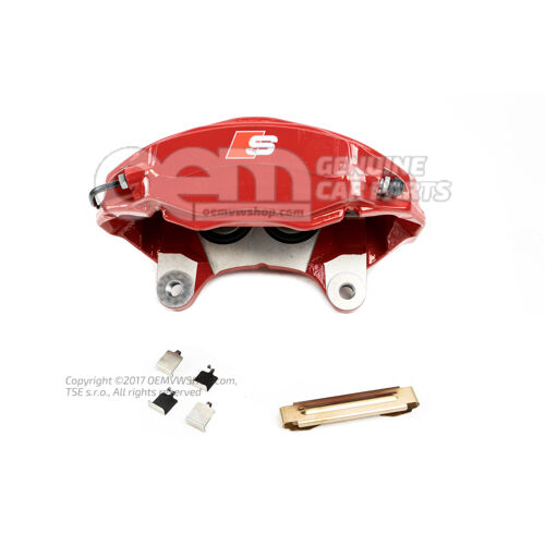 Audi TT/TTS Coupe/Roadster 8S brzdový strmeň pre brzdy rozmer 338x30mm predný ľavý červený