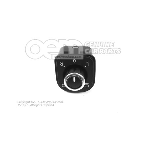 Spínač pre elektricky nastaviteľné vonkajšie spätné zrkadlá, vyhrievané a čierne / chrómové