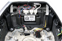 4K0419091BNIBA Audi RS6, RS7 C8 kožený multifunkčný vyhrievaný volant s červeným prešívaním (6)