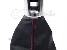 Hlavica radiacej páky (koža) čierna / alu štandard / červená (3)