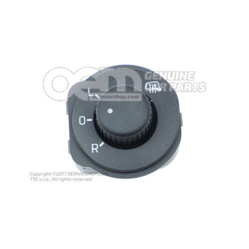 Spínač nastavenia vonkajších zrkadiel čierno-biely