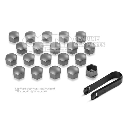 1 sada krytiek na čapy kolies, strieborno sivá 000071215P Z37