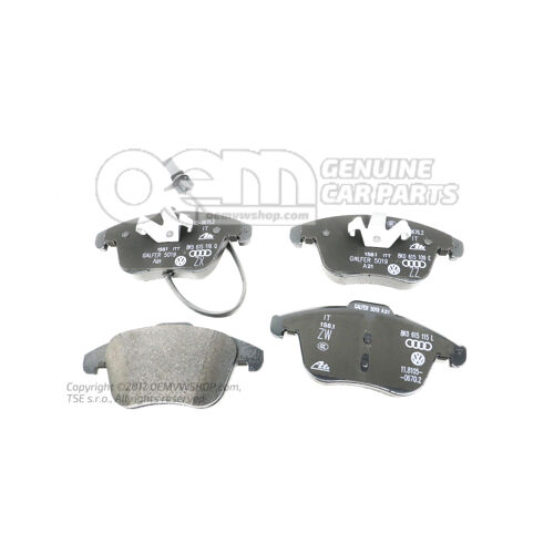 1 sada: brzdové platničky s indikátorom opotrebenia pre kotúčové brzdy Audi A4L 8K "CN" 8K0698151P