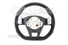 4K0419091BPXXC Audi RS6, RS7 C8 Multifunkčný vyhrievaný volant z alcantary s oceľovosivým prešívaním (4)