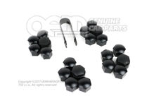 1 sada krytiek na čapy kolies, saténová čierna matná 000071215N 01C