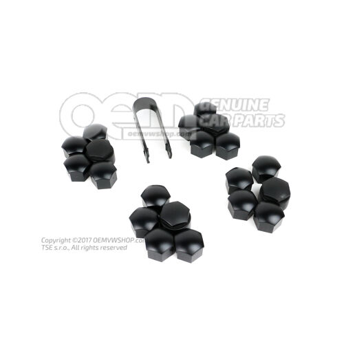 1 sada krytiek na čapy kolies, saténová čierna matná 000071215N 01C