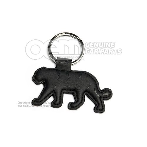 571087010 Key tag, Black, imitation leather, Tiguan Collection