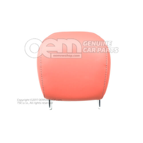 Opierka hlavy s poťahom (koža), nastaviteľná červená magma / žula šedá