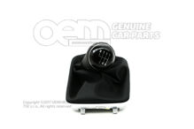 Hlavica radiacej páky (koža) saténová čierna / strieborná