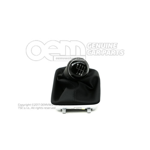 Hlavica radiacej páky (koža) saténová čierna / strieborná