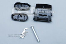 1 sada: spojovací diel pre trojbodový bezpečnostný pás, horná časť / spodná časť saténová čierna Volkswagen Phaeton 3D (1)