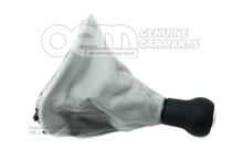 Hlavica rýchlost. páky (koža) s obkladom rých. páky (koža) flanelovo sivá (2)