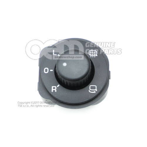 Spínač nastavenia vonkajších zrkadiel čierno-biely