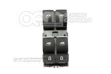 Spínač elektrického elektrického ovládania okien saténová čierna / kamenec