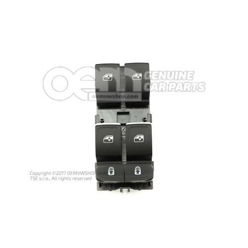 Spínač elektrického elektrického ovládania okien saténová čierna / kamenec