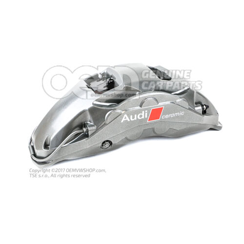 Audi RSQ8 strieborný strmeň bez brzdových doštičiek pre vozidlá s keramickými brzdovými doštičkami rozmer 440x40mm pravý