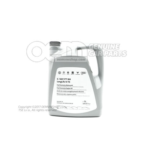 Motorový olej „LongLife“. G  S60577M4
