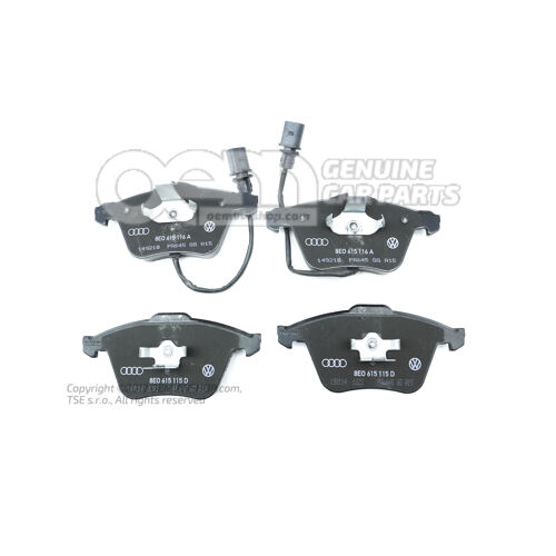 1 súprava brzd. obložení s indikáciou opotreb. pre kotúč. brzdu