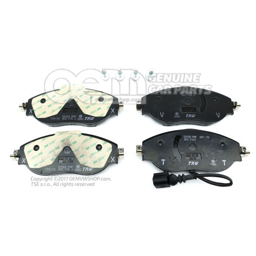 1 súprava brzd. obložení s indikáciou opotreb. pre kotúč. brzdu 3C0698151L