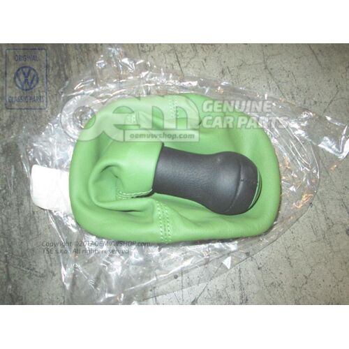 Hlavica rýchlost. páky (koža) s obkladom rých. páky (koža) cosmic zelená