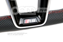 4K0419091BNIBA Audi RS6, RS7 C8 kožený multifunkčný vyhrievaný volant s červeným prešívaním (4)
