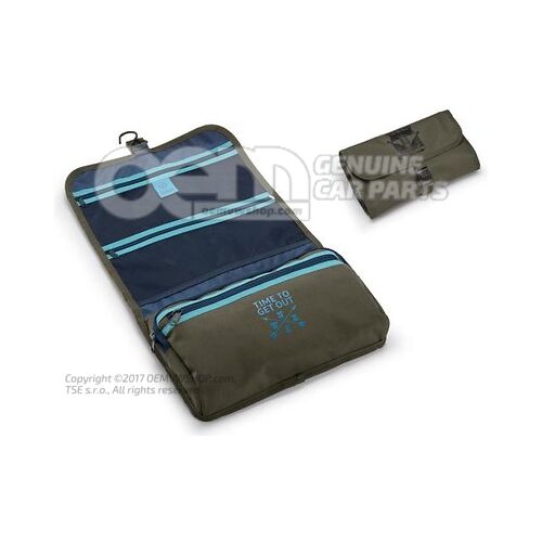 7E9087317A Toiletries bag, T1, olive, made from recycled material, Heritage Collection